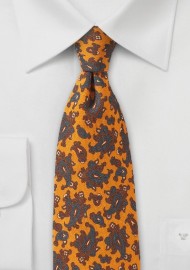 Golden Wool Paisley Tie