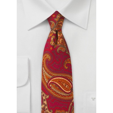 Vintage Wool Paisley Tie in Skinny Cut