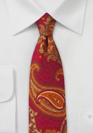 Vintage Wool Paisley Tie in Skinny Cut