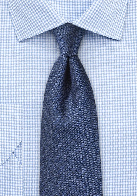 Metallic Blue Textured Silk Tie