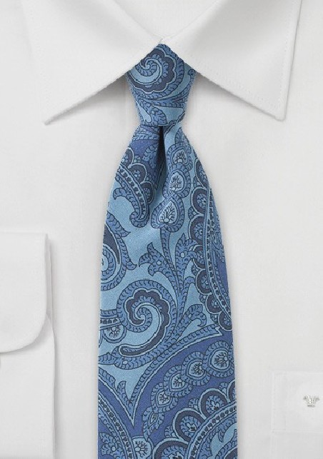 Paisley Silk Tie in Blue Jeans Look