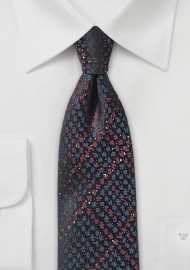 Blue and Burgundy Snake Skin Skinny Tie