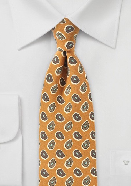 Curry Colored Vintage Paisley Tie
