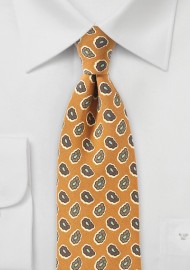Curry Colored Vintage Paisley Tie