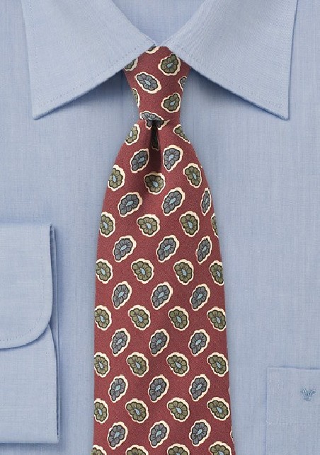 Vintage Red Pop Art Paisley Necktie