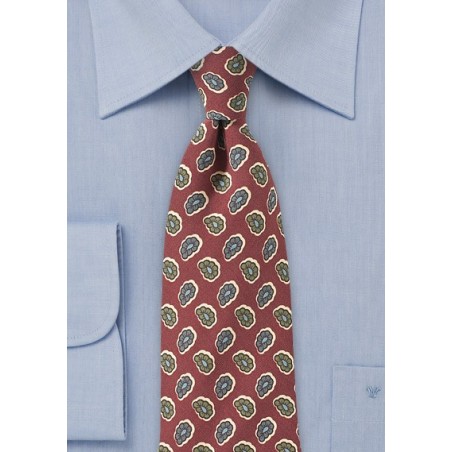 Vintage Red Pop Art Paisley Necktie