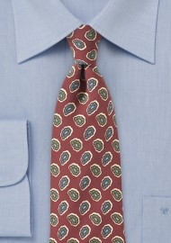 Vintage Red Pop Art Paisley Necktie