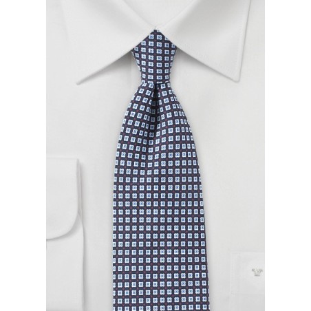 Designer Foulard Print Tie in Blue