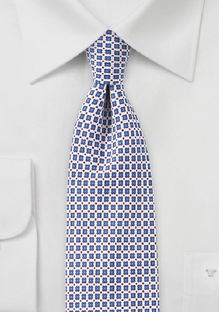 Modern Foulard Print Tie in Light Blue