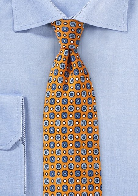 Graphics Print Tie in Orange