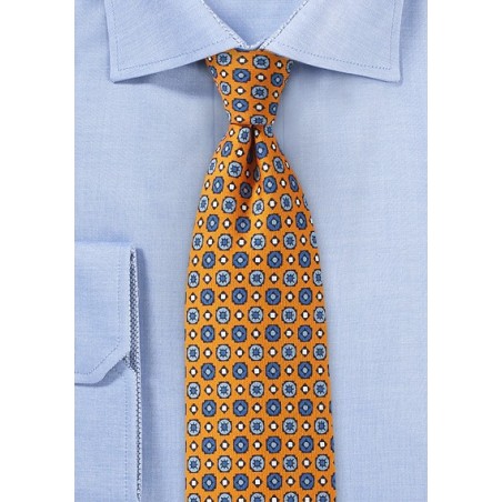 Graphics Print Tie in Orange