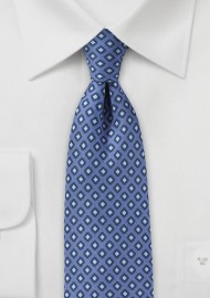 Diamond Check Tie in Classic Blue