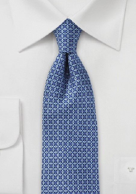 Ink Blue Graphic Print Skinny Tie