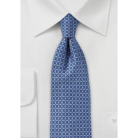 Ink Blue Graphic Print Skinny Tie