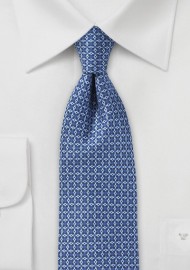 Ink Blue Graphic Print Skinny Tie