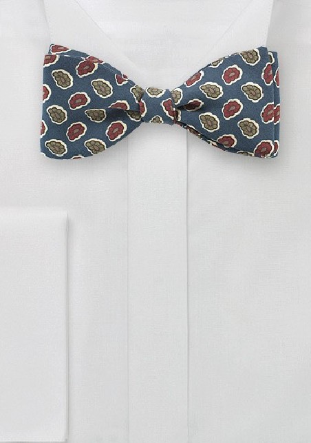 Vintage Paisley Bow Tie in Teal