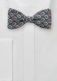 Vintage Paisley Bow Tie in Teal