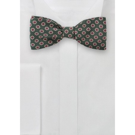 Floral Bow Tie in Olive