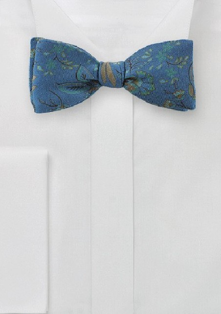 Wool Bow Tie in Indigo Blue