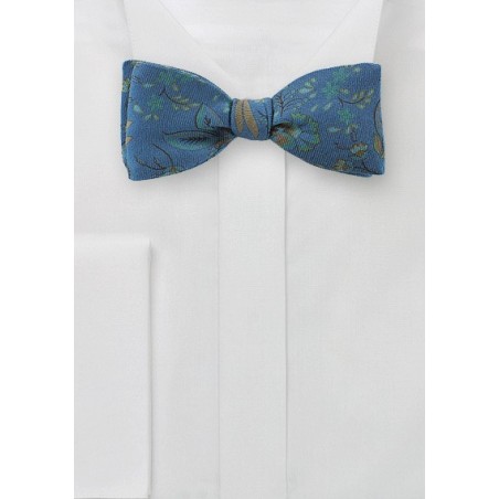 Wool Bow Tie in Indigo Blue