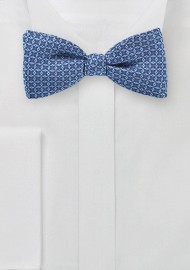 Graphic Print Bow Tie in Blue Ink