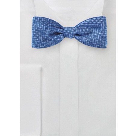Trendy Checkered Bow Tie in Ink Blue