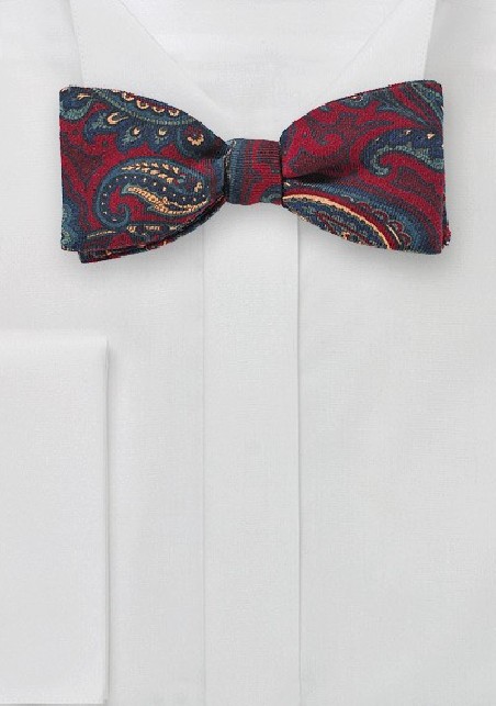 60s Print Paisley Bow Tie