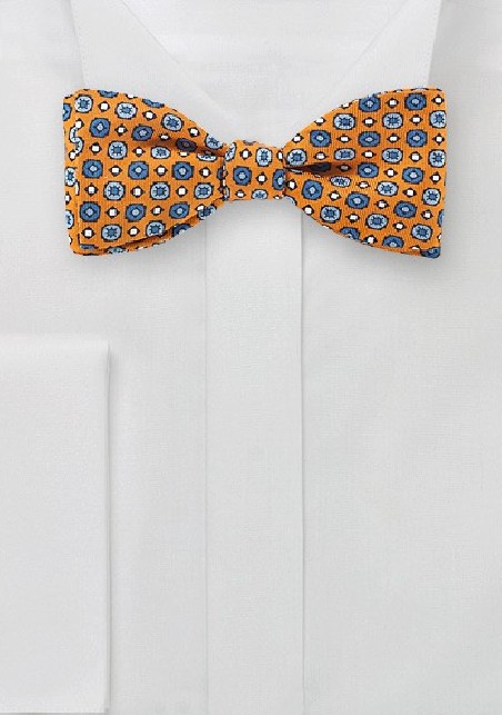 Graphics Print Bow Tie in Orange