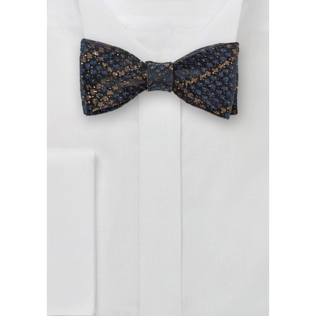 Snake Skin Design Bow Tie in Copper and Blue
