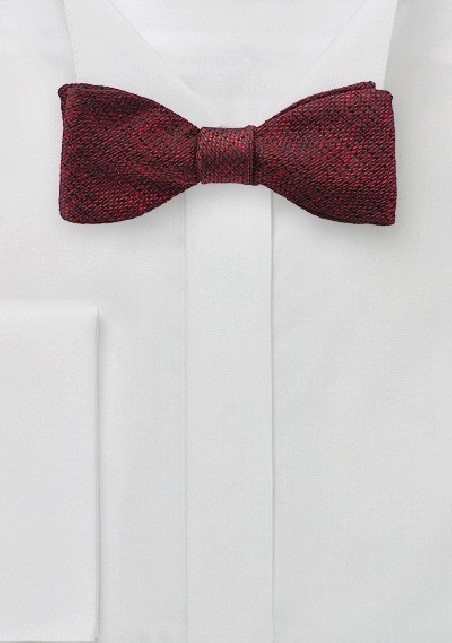 Textured Silk Bow Tie in Burgundy