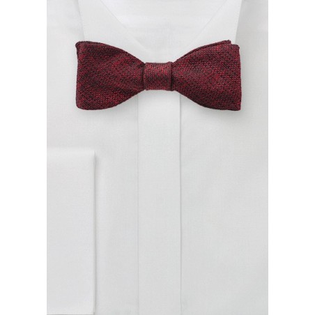 Textured Silk Bow Tie in Burgundy