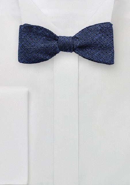 Textured Bow Tie in Midnight Navy