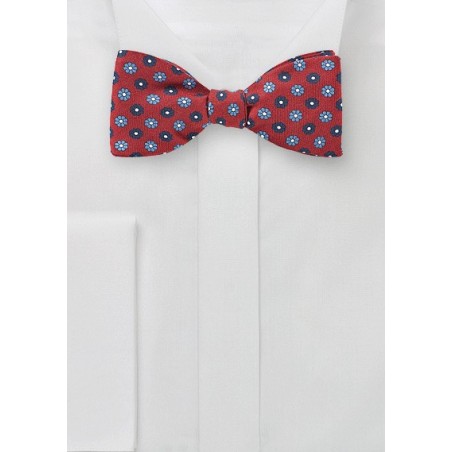 Summer Flower Print Bow Tie in Cherry