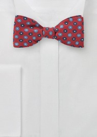 Summer Flower Print Bow Tie in Cherry
