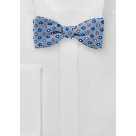Sky Blue Bow Tie with Orange Florals