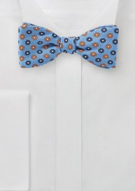 Sky Blue Bow Tie with Orange Florals