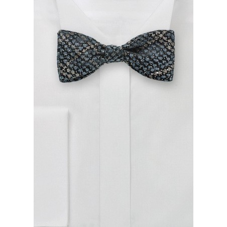 Gray Designer Bow Tie with Snake Skin Print