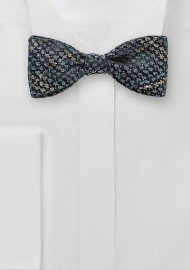 Gray Designer Bow Tie with Snake Skin Print