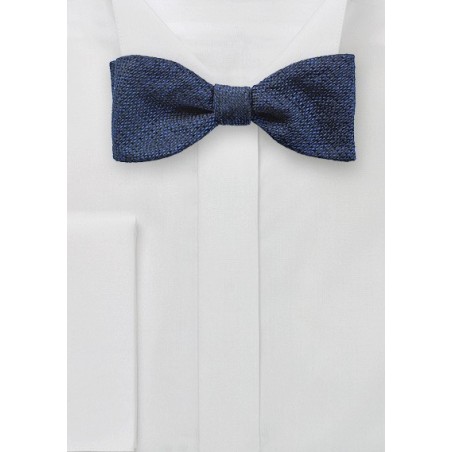 Silk Bow Tie in Metallic Blue