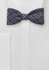 Diamond Medallion Bow Tie in Wool