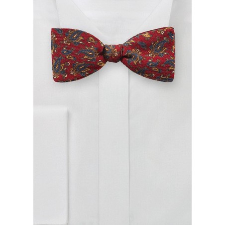 Classic Paisley Bow Tie in Wool