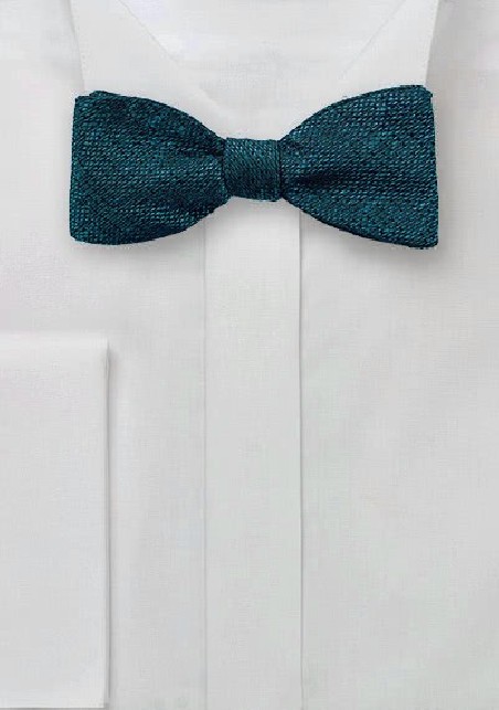 Metallic Silk Bow tie in Teal