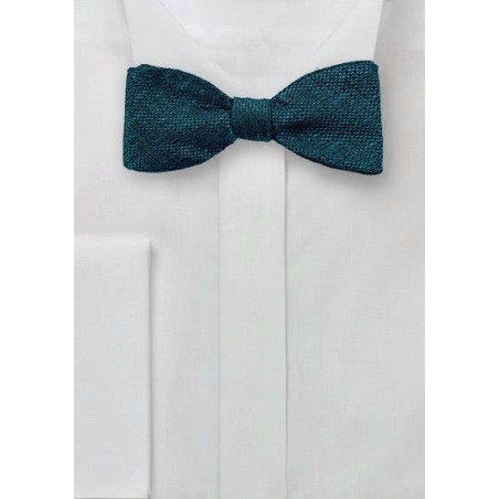 Metallic Silk Bow tie in Teal