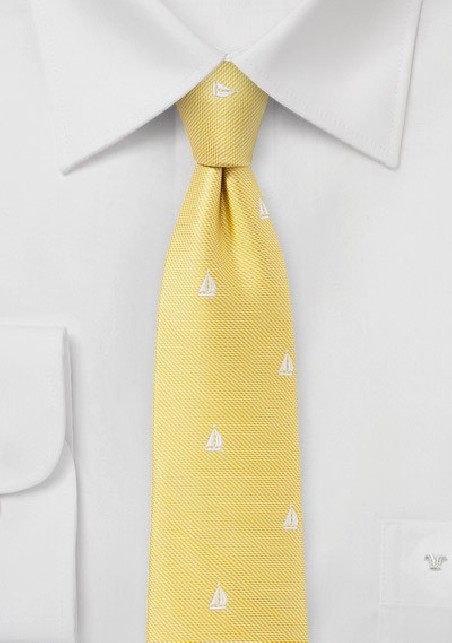 Nautical Summer Tie in Bright Yellow
