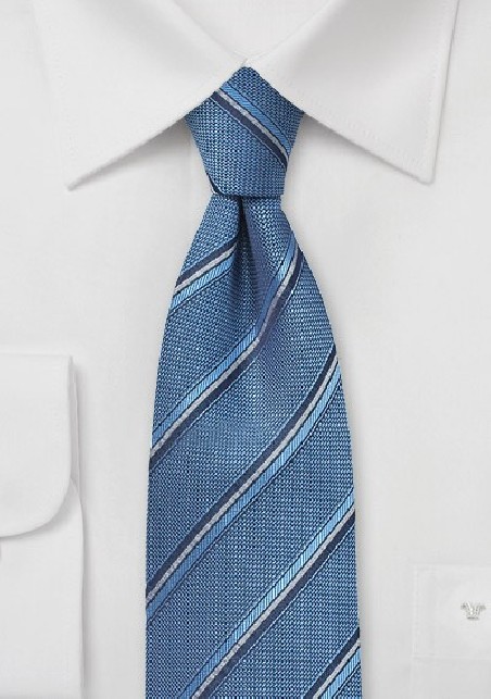 Indigo Striped Silk Tie