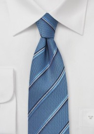 Indigo Striped Silk Tie
