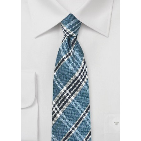 Indigo Plaid Silk Tie