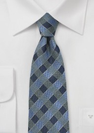 Gingham Check Tie in Indigo