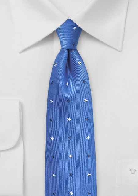 Horizon Blue Starred Skinny Tie