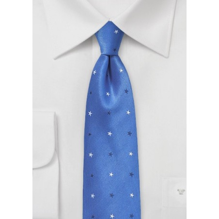 Horizon Blue Starred Skinny Tie